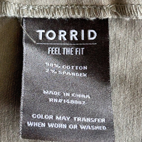 Torrid Twill Lace-Up Back Anorak Utility Jacket Women's 2 / 2X in Green Gray - Picture 7 of 10